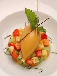 Fruits Exotiques En Brunoise Liee De Pulpe D Abricot Sorbet Passion Goyave Infusion Aux Parfums D Herbes Et D Epices Par Alain Ducasse Recette Fruits Exotiques Idee Recette Alimentation