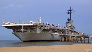 Uss Lexington From Corpus Christi Beach By Michael Clay Smith Uss Lexington Corpus Christi Beach Corpus Christi