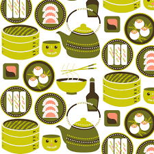Colorful Fabrics Digitally Printed By Spoonflower Dim Sum Dim Sum Menu Card Design Dessert Illustration