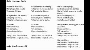Aziz Harun Jauh Lirik New Song Update Youtube
