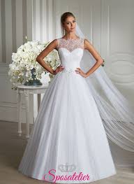 Esclusivoabiti da sposa semplici in avorio 2021 abito da sposa corto in tulle con applicazioni di pizzo e fiocco. Abito Da Sposa Semplice Liscio Con Corpetto Elegante In Pizzo Italiasposatelier