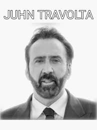 john travolta nicolas cage funny " Sticker for Sale by Stiedeman-US