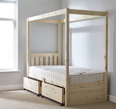 Buy canopy bed online on ny furniture outlets. Quattro 3ft Single Storage Four Poster Solid Pine Bed Frame