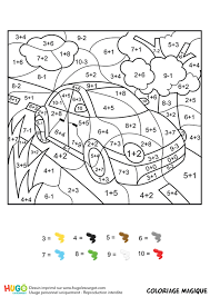 Comme tous les autres coloriages magiques, vous avez 4 niveaux de difficulté. Coloriage Magique Ce1 Une Voiture Rouge