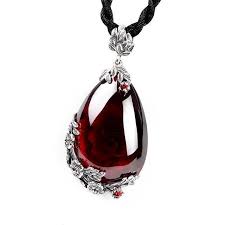 Garnet Stone Water Drop Necklace Gemstone Necklace Pendant Garnet Pendant Chalcedony Pendant