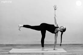 Parvritta Ardha Chandrasana Twisted Half Moon Pose Yogea Yoga Outside Of The Box Yoga Poses Yoga Asanas Poses