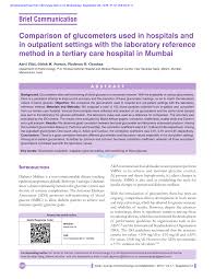 Pdf Comparison Of Glucometers Used In Hospitals And In
