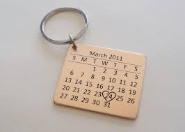 Personalized 8 Year Anniversary Gift Bronze Calendar Keychain Engraved With Heart Custom Engraved Backside Options Anniversary Gift Ideas For Him Boyfriend Anniversary Keychain Boyfriend Anniversary Gifts