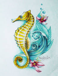 I Like That It S Not Just A Seahorse And That There S Ocean And Other Things Incorporated Seahorse Tattoo Horse Tattoo Design Mermaid Tattoos