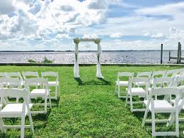 Outdoor Wedding Ceremony Riverside Wedding Ceremony White Garden Arch White Garden Chairs Ca Affordable Wedding Packages Riverside Weddings Wedding Package