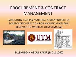 Procurement & contracts sdn bhd. Salehuddin Case Study Procurement And Contract Management