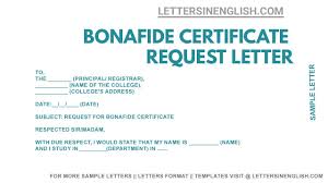 Application for bonafide certificate from school. Request Letter For Bonafide Certificate From College Sample Application For Bonafide Certificate Youtube