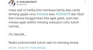 Tenggorokan Sakit Dan Demam Mendadak Usai Baca Soal Corona Ini Kata Dokter