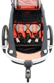 Ktm Fahrrad Anhanger Fur 2 Kinder Jogger 360 Laufrad Mit Allwetter Uberzug Schwarz Orange Amazon De Auto