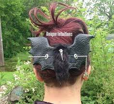 Small Bird With Hair On Head Bat Hair Slide Bird Stick Barrette Gothic Bat Skull Hair Hair Barrettes Witch Hair Hair Slide