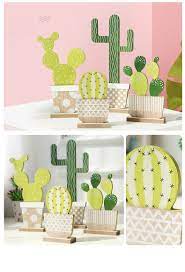 Natural Wooden Cactus Model Desktop Plant Ornaments Children S Room Decoration Accessories Organic Material Cactus Home Childrens Room Decor Cactus Decor Decor