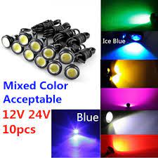 9w 12v 24v 18mm 23mm Led Eagle Eye Light Car Fog Drl Daytime Reverse Parking Signal Yellow Amber Pink Green Ice B Reverse Parking Blue And White Pink And Green