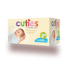 Cuties Complete Care Baby Diapers Newborn 108 Count
