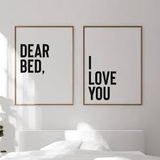 Dear Bed I Love You Funny Bedroom Wall Art Bedroom Wall Etsy In 2020 Funny Bedroom Wall Decor Bedroom Dorm Room Walls