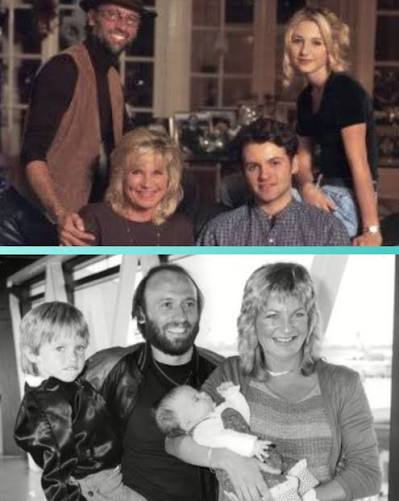 Maurice Gibb with his wife Yvonne and son (Adam) and daughter (Samantha)  #music
