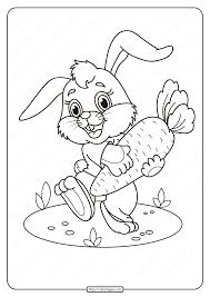 Printable Rabbit With Carrot Pdf Coloring Page Coloring Pages Cool Coloring Pages Coloring Books