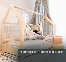 hammock for toddler bed house montessori toddler bedding wood bed children home kids bedroom indoor swing nursery crib lit maison amenagement chambre bebe lit pour tout petits