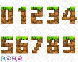A font is a design for a set of characters. Minecraft Numbers Etsy