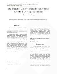Pdf The Impact Of Gender Inequality On Economic Growth