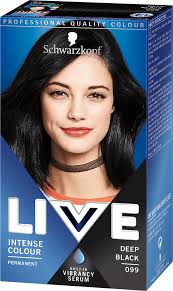 This permanent hair color covers gray very well and leaves your hair healthy and shiny. 099 Deep Black Hair Dye By Live