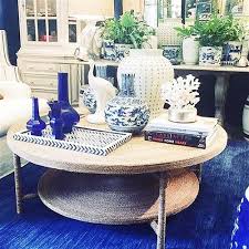 Save on furniture & more. Palecek Monarch Coastal Wrapped Rope Seagrass Round Round Coffee Table 41 W 50 W Kathy Kuo Home