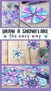 Arts The Easiest Way To Draw Snowflake In 2020 Winter Art Lesson Snowflakes Art Christmas Art Projects