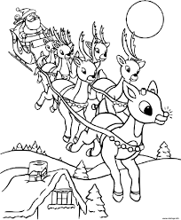 Votre enfin a écrit au père noël pour lui dire qu'il a été sage tout au long de l'année et pour commander les cadeaux qu'il aime tant ? Coloriage Traineau Du Pere Noel Tire Par Huit Rennes Dessin Renne De Noel A Imprimer