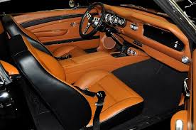 65 Ford Beige And Black Custom Interior Orange Tan Brown Console Door Panels Custom Car Interior Mustang Interior Mustang