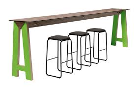 link table haute chassis en bois multipli et aluminium extrude plateau en stratifie compact finition bois design gi table bar table haute bar table haute