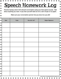 Speech Homework Logs Freebie