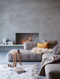 Positioning the seating this way facilitates conversation because no one has a direct. 14 Rooms Flawlessly Incorporating Spring S Concrete Trend Minimalist Living Room Interior Design Home Interior Design