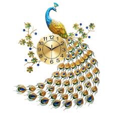 Buy large 3d peacock wall clock at umalls.com! Buy Online Large Peacock Wall Clock Modern Design Home Decor Living Room Mute Metal Digital Wall Clocks Crafts Ornaments Gift 65x75cm Alitools