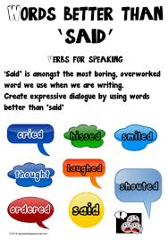 Verbs For Speaking Words Better Than Said Chart 2