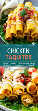 These taquitos are freezer friendly for quick dinners! Chicken Taquitos Recipe Baked Chicken Taquitos Fried Chicken Taquitos Mexican Appetizer Chicken Tort Mexican Appetizers Taquitos Recipe Cooking Recipes