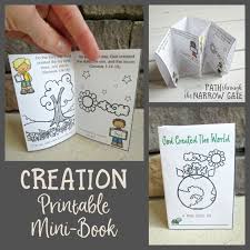 This Creation Printable Mini Book Is A Perfect Way To Teach Kids The Story Of God Creating The World Creation Bible Crafts Mini Books Creation Preschool Craft