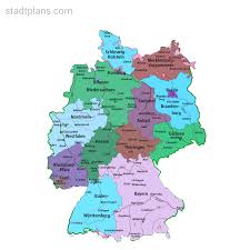 Dazu gehören in erste linie die 16 bundesländer sowie die dazugehörigen hauptstädte. Deutschland Karte Bundeslander Stadtplan
