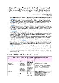 Pdf Heat Process Values F 2nd Ed For Several Commercial