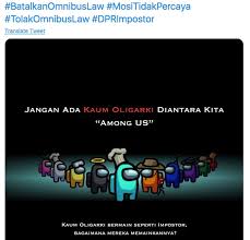 Protes Omnibus Law Pakai Meme Game Among Us