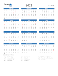 Berikut adalah kalender kuda malaysia tahun 2021. 2021 Kosovo Calendar With Holidays