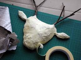 In Love With Pappmache Tierkopfe Aus Pappmache Work In Progress Pappmache Pappmache Basteln Pappmache Figuren