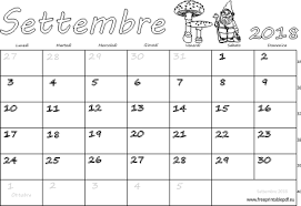 Calendario Settembre 2018 Stampabile Pdf Liberi Di Stampa