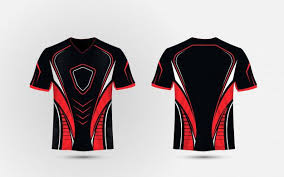 Black And Red T Shirt Black Red And White Layout E Sport T Shirt Design Template Camisetas Deportivas Camisetas Camisa De Futbol