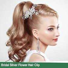 Wedding Hair Accessories for Women, Bridal Hair Accessories Silver Flower  Rhinestone Hair Pins Bride Bridesmaid Wedding Flower Hair Clip Handmade  Head Pieces for Women and Girls wedding Hair Piece : Amazon.co.uk: Beauty