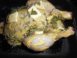 Poulet Roti A La Moutarde Et Ses Legumes Recette Recette Poulet Roti Poulet Roti Poulet