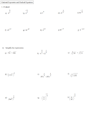 Exponents worksheets for classroom, homeschool or home practice. 28 Radical And Rational Exponents Worksheet Worksheet Project List